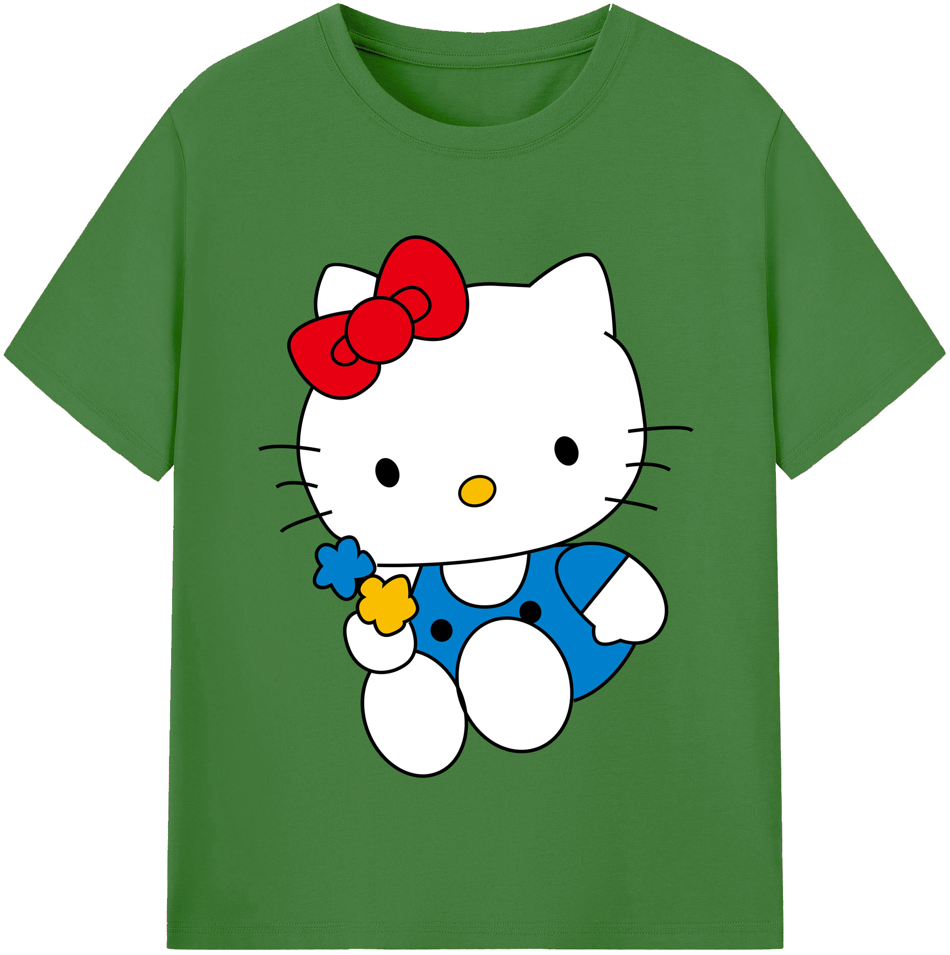 （画像用） Hello Kitty ハローキティ レディースカジュアルプリントTシャツ（綿100％）